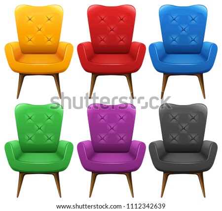 A Set of Colourful Chair illustration