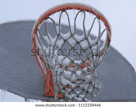 Basketball Hoop in Winter Sadly Unused