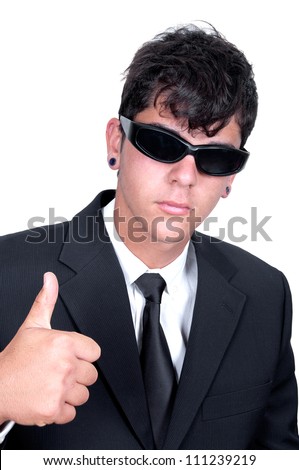 mens in black parody on white background