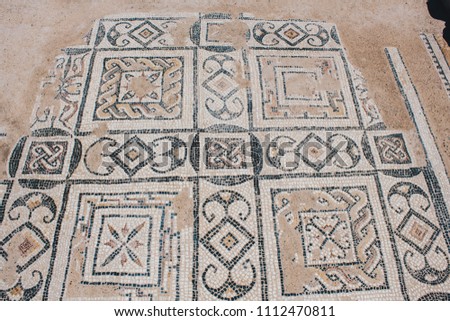 Mosaic - Roman ruins of ancient Nora - Sardinia.