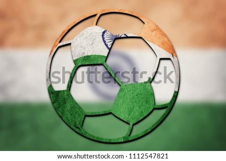 Soccer ball national India flag. India football ball.