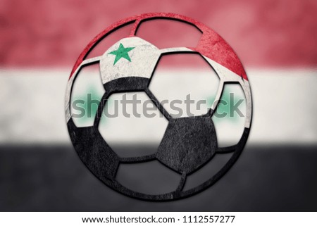 Soccer ball national Syria flag. Syrian football ball.
