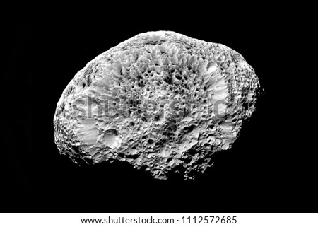 Meteorite, Flying Asteroid, Deep space image science fiction fantasy in high resolution. Meteoric crater showing detail of moon orbit crater surface. Elements of this image furnished by NASA
