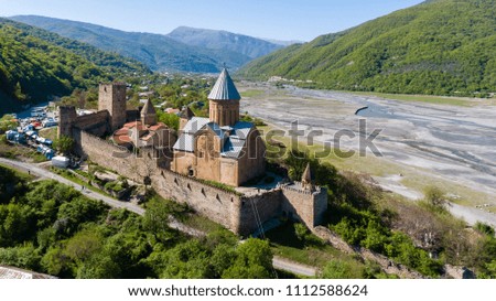 The medieval (16th century) fortress and castle Ananuri in Georgia