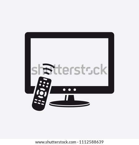 TV with remote control icon Royalty-Free Stock Photo #1112588639