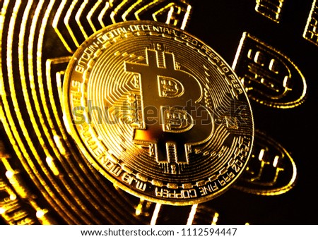 golden bitcoin for background