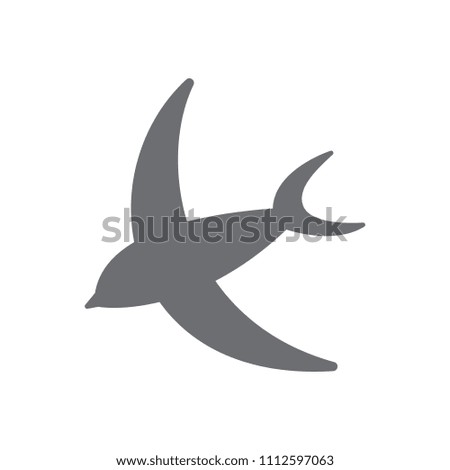 Flying swallow bird icon. Vector