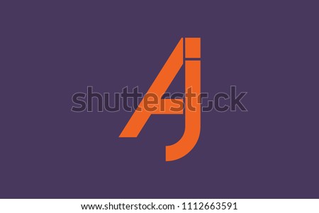 AJ JA A J Uppercase Letter Initial Logo Design Template Vector Illustration