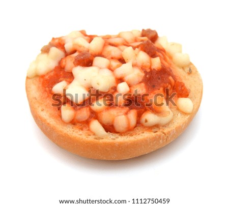 Colorful tasty pizza pepperoni, ham , close-up shot, isolated on a white background 