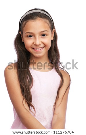 Pretty little girl isolated Royalty-Free Stock Photo #111276704