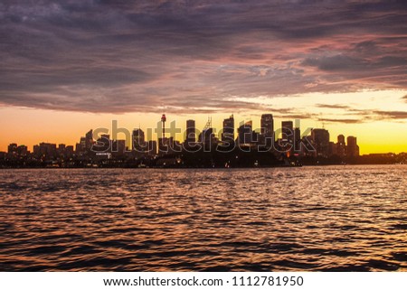 Australia Sydney Skyline Sunset View
