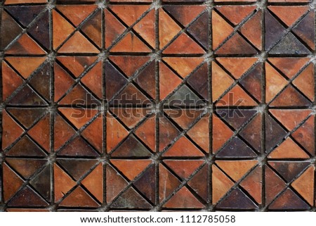 Geometric brick wall Brown