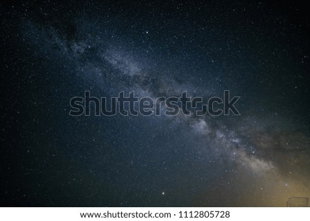 Milky way galaxy view in the night sky filled with stars