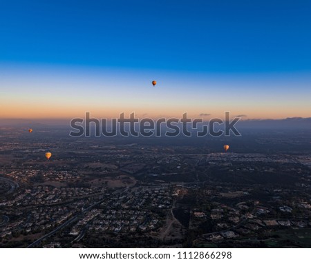 Hot Air Balloons Above San Diego, CA