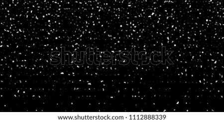 A glitter of silver particles of confetti on a black background. Illustration of randomly falling shiny particles. Decorative element. Luxury background for your design, cards, invitations, gift, vip.