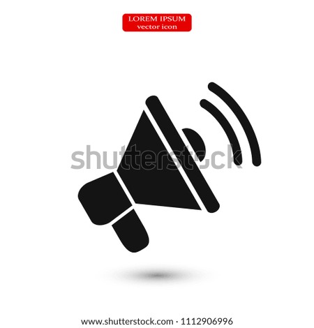 loudspeaker icon vector, stock vector illustration flat design style