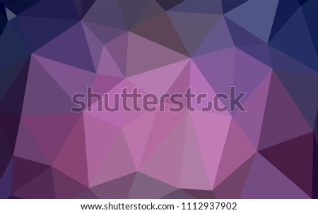 Dark Purple vector shining triangular cover. Colorful illustration in polygonal style with gradient. The template for cell phone's backgrounds.