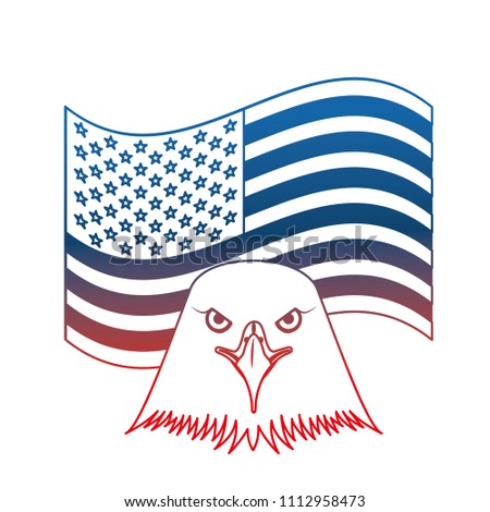 american bald eagle emblem with USA flag