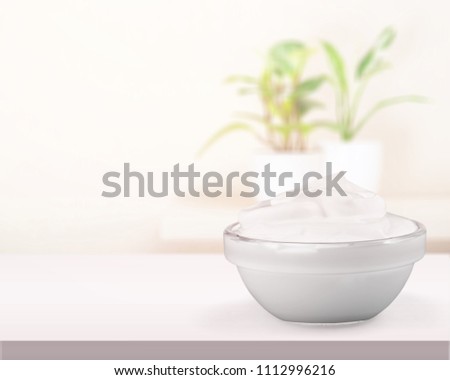 Sour white cream in bowl
