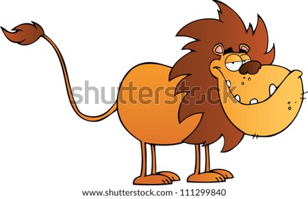 Funny Lion Cartoon Character