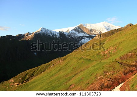Snowy Mountain Landscape in The Alps, Austria