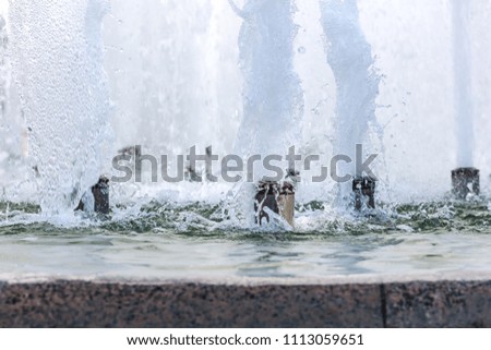 splashes of fountain water with bubbles on surface. detail closeup