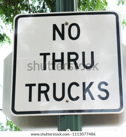 No Thru Truck Sign