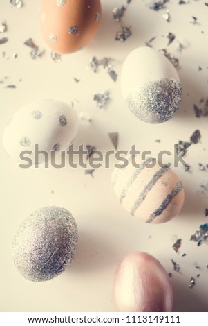 Closeup of easter eggs
