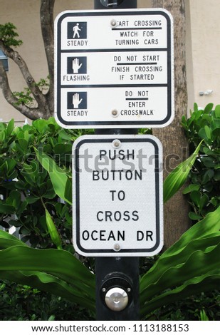 Crosswalk Button Sign