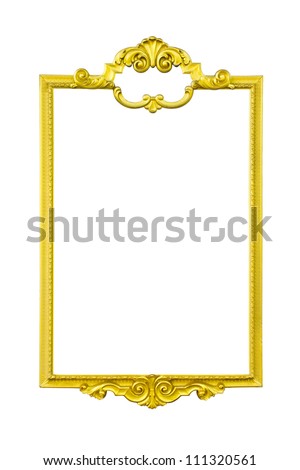 gold frame isolate on white background