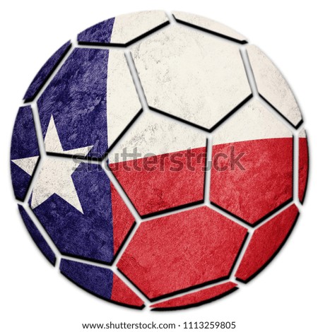 Soccer ball national Chile flag. Chilean football ball.