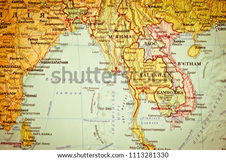 map of Vietnam, Laos, Cambodia, Thailand
