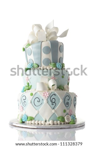 Birthday cake isolated on white background