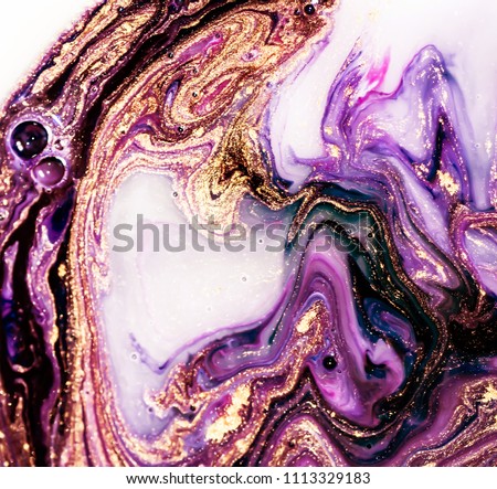 Turkish paper. Very beautiful marble pattern. Abstract art wallpaper. Art and Gold.  Natural luxury. Gouache painting- can be used as a trendy background for posters, cards, invitations. Royalty-Free Stock Photo #1113329183