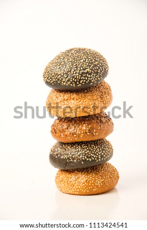 bread bakery white background with cereals