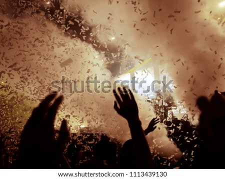 Smoke and confetti at a concert