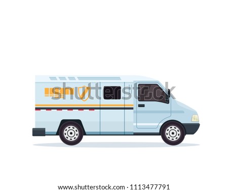 Modern Bank Armored Van Illustration Vehicle