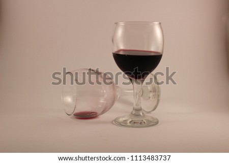 glasses of red wine isolated in lightbox