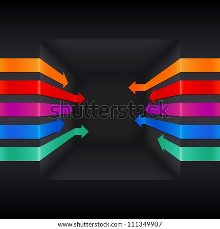 Colorful 3d vector arrows