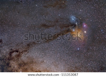 Nebula around Antares in the Rho area of Sagittarius