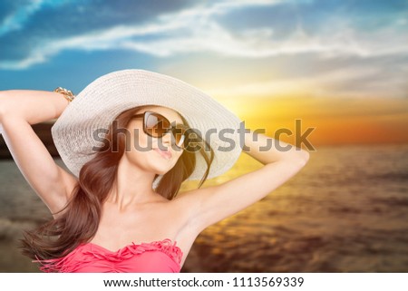 Happy woman on beach