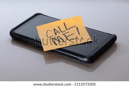 cell phone note says to call me