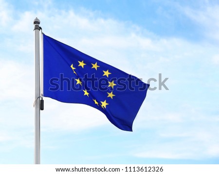 flag of the European Union against the blue sky