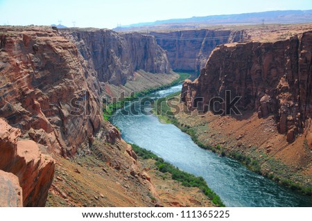View of Colorado River, Page, Arizona, US Royalty-Free Stock Photo #111365225