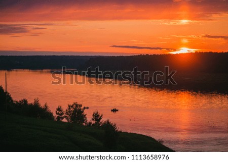 landscapes of dawn and sunset