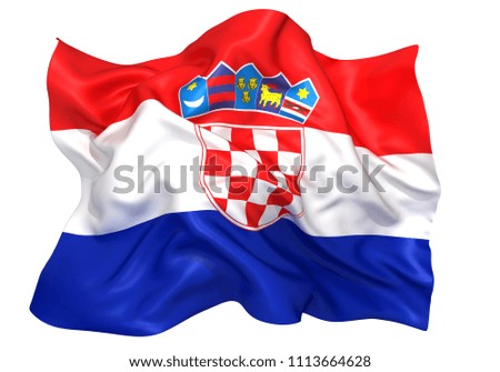 3D illustration of Croatia flag