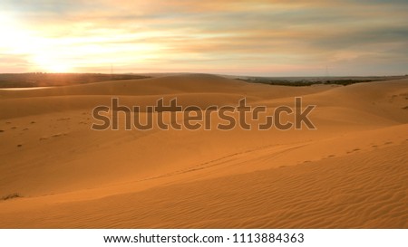Beautiful Sand Dunes Desert in Vietnam,Landscape picture in the sunset time at the summer season. 