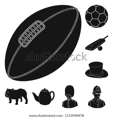 England country black icons in set collection for design.Travel and attractions vector symbol stock web illustration.