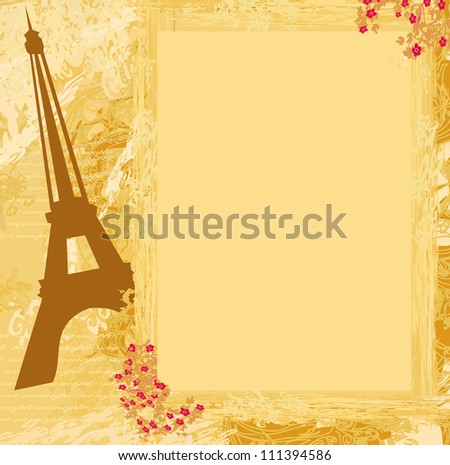  vintage retro Eiffel card
