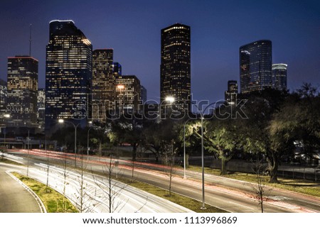 Night view of Downtown Houston, Texas Skyline